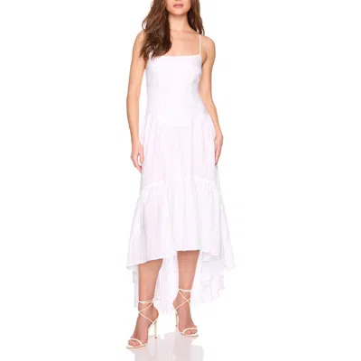 Susana Monaco Drop Waist High-low Maxi Dress In White