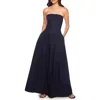 Susana Monaco Drop Waist Strapless Poplin Maxi Dress
