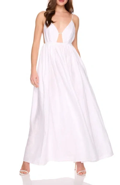 Susana Monaco Empire Waist Sleeveless Linen Maxi Dress In White