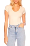 Susana Monaco Essential V-neck Top In Blanched Almond