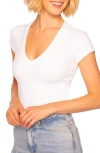 Susana Monaco V Neck Tee In Sugar