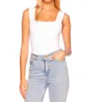 Susana Monaco Essential Wide Strap Tank Top In Sugar In Black