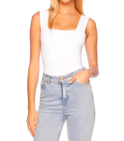 Susana Monaco Essential Wide Strap Tank Top In Sugar In Black