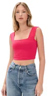 Susana Monaco Essential Wide Strap Top Hibiscus In Hibiscus