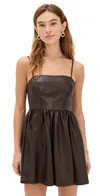 Susana Monaco Faux Leather Corset Flare String Dress Java In Brown