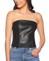 Susana Monaco Faux Leather Corset Top In Black