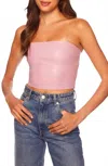 Susana Monaco Faux Leather Crop Tube Top In Lip Gloss In Pink