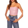 Susana Monaco Faux Leather Crop Tube Top In Lip Gloss