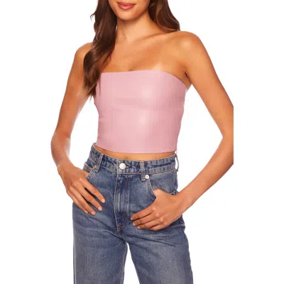 SUSANA MONACO SUSANA MONACO FAUX LEATHER CROP TUBE TOP