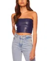 Susana Monaco Faux Leather Crop Tube Top Thunder S In Thunder