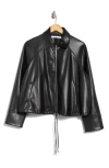 Susana Monaco Faux Leather Full Zip Jacket In Black