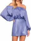 Susana Monaco Faux Leather Pleated Shorts In Mediterranean In Multi