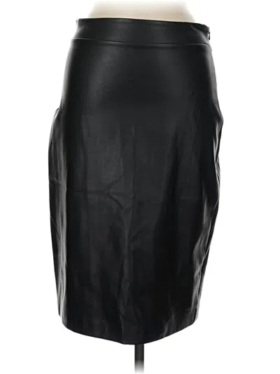 Pre-owned Susana Monaco Faux Leather Skirt In Black