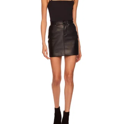 Susana Monaco Faux Leather Skirt In Black