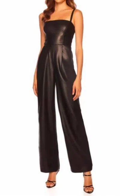 Susana Monaco Faux Leather Tank Jumpsuit In Black