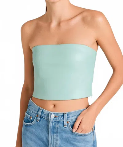 Susana Monaco Faux Leather Tube Top In Rain In Blue