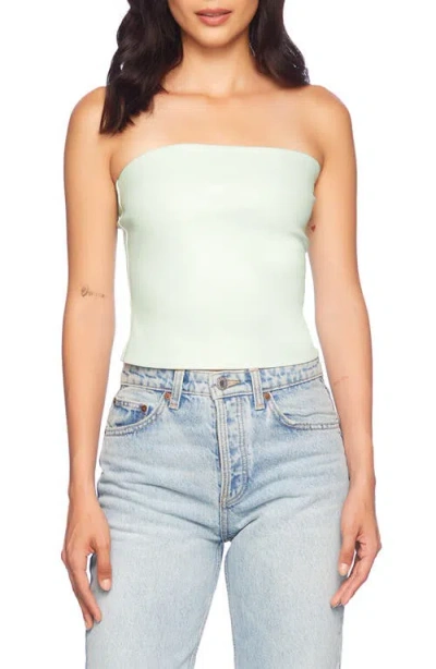 Susana Monaco Faux Leather Tube Top In Mint Chip