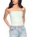 Susana Monaco Faux Leather Tube Top In Mint Chip