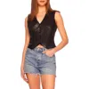 Susana Monaco Faux Leather Vest In Black
