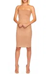 Susana Monaco Faux Suede Tube Strapless Midi Dress In Sand In Neutral