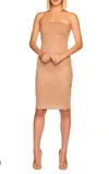 Susana Monaco Faux Suede Tube Strapless Midi Dress In Sand In Beige