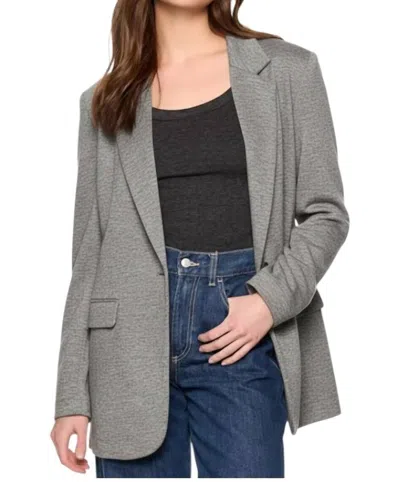 Susana Monaco Fleece Boyfriend Blazer In Mélange Grey In Gray