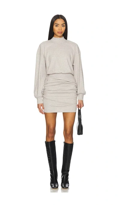 Susana Monaco Fleece Mock Gathered Dress In White