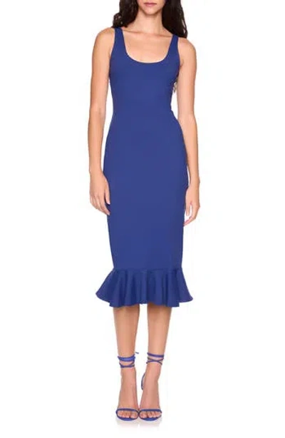 Susana Monaco Flutter Hem Midi Tank Dress In Blue