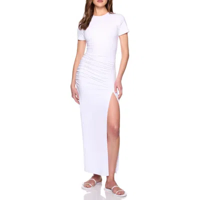 Susana Monaco Gathered Leg Slit Maxi Dress In White