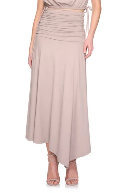 Susana Monaco Gathered Midi Skirt In Brown