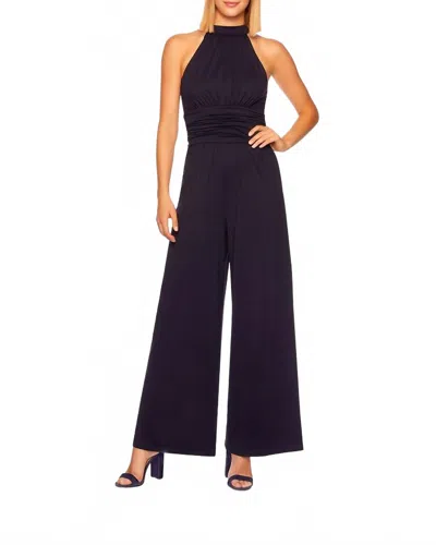 Susana Monaco Gathered Mock Neck Jumpsuit In Black