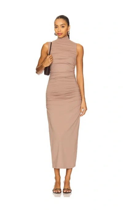 Susana Monaco Gathered Mock Neck Sleeveless Dress In Multi