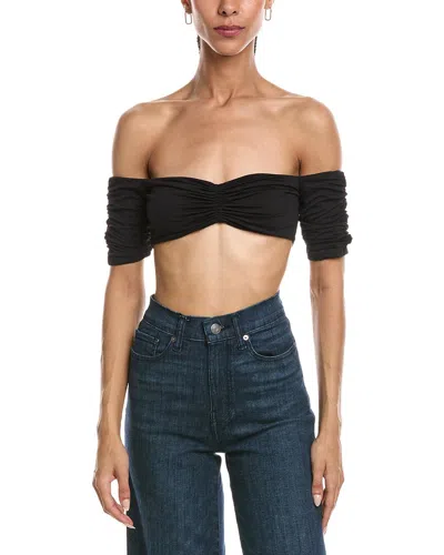 Susana Monaco Gathered Off The Shoulder Top In Black