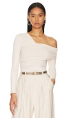 Susana Monaco Gathered Top In Blanched Almond