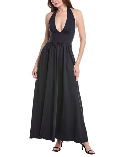 Susana Monaco Halter Gathered Maxi Dress In Blue