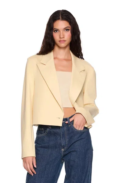 Susana Monaco Heavy Knit Boxy Jacket In Whipped Cream In Brown