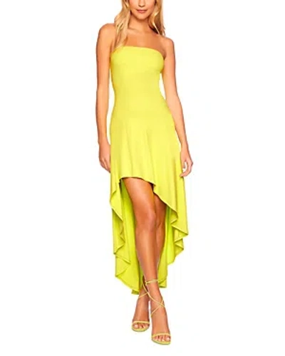 Susana Monaco High Low Flared Tube Dress In Yellow