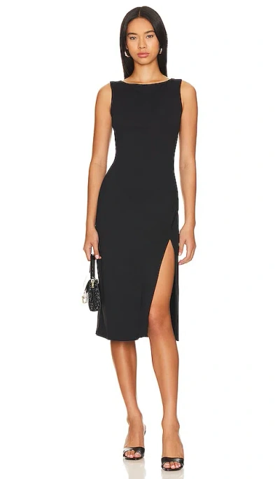 Susana Monaco High Slit Sleeveless Dress In Black