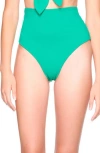 Susana Monaco High Waist Bikini Bottoms In Green
