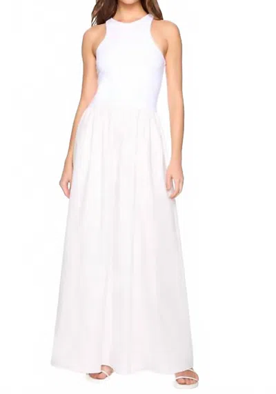 Susana Monaco Knit Poplin Racer Maxi Dress In Sugar In Multi