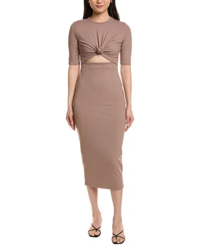 Susana Monaco Knotted Midi Dress In Brown