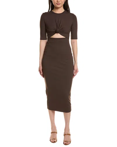 Susana Monaco Knotted Midi Dress In Brown