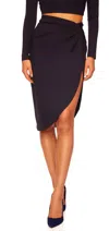 Susana Monaco Knotted Skirt In Black In Black