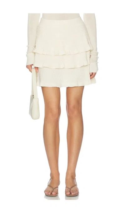 Susana Monaco Light Merino Tiered Sweater Skirt In Belgian Cream