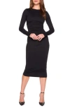 Susana Monaco Long Sleeve Midi Dress In Black