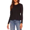 Susana Monaco Long Sleeve Peplum Top In Black