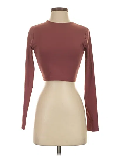 Pre-owned Susana Monaco Long Sleeve T-shirt In Burgundy