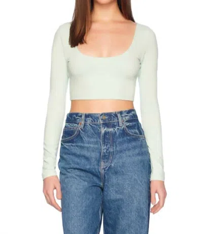 Susana Monaco Low Scoop Crop Top In Mint Chip In Multi