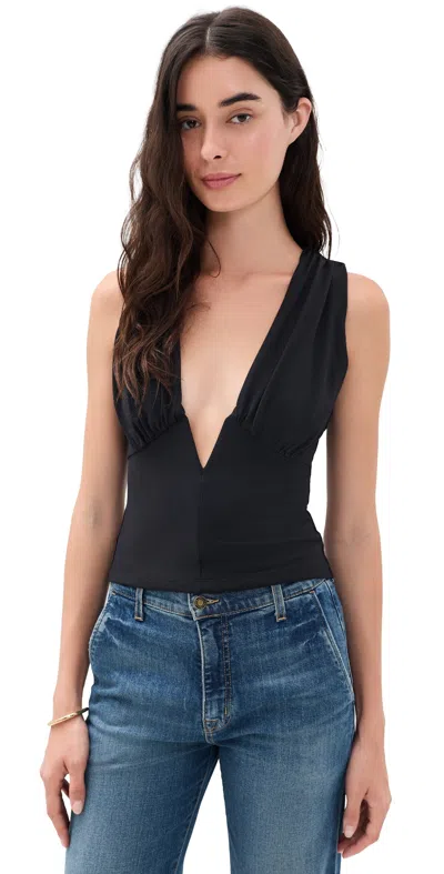 Susana Monaco Low V Wire Tank Black