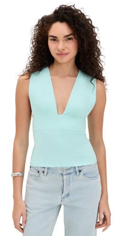 Susana Monaco Low Wide Tank Top Mint Crème